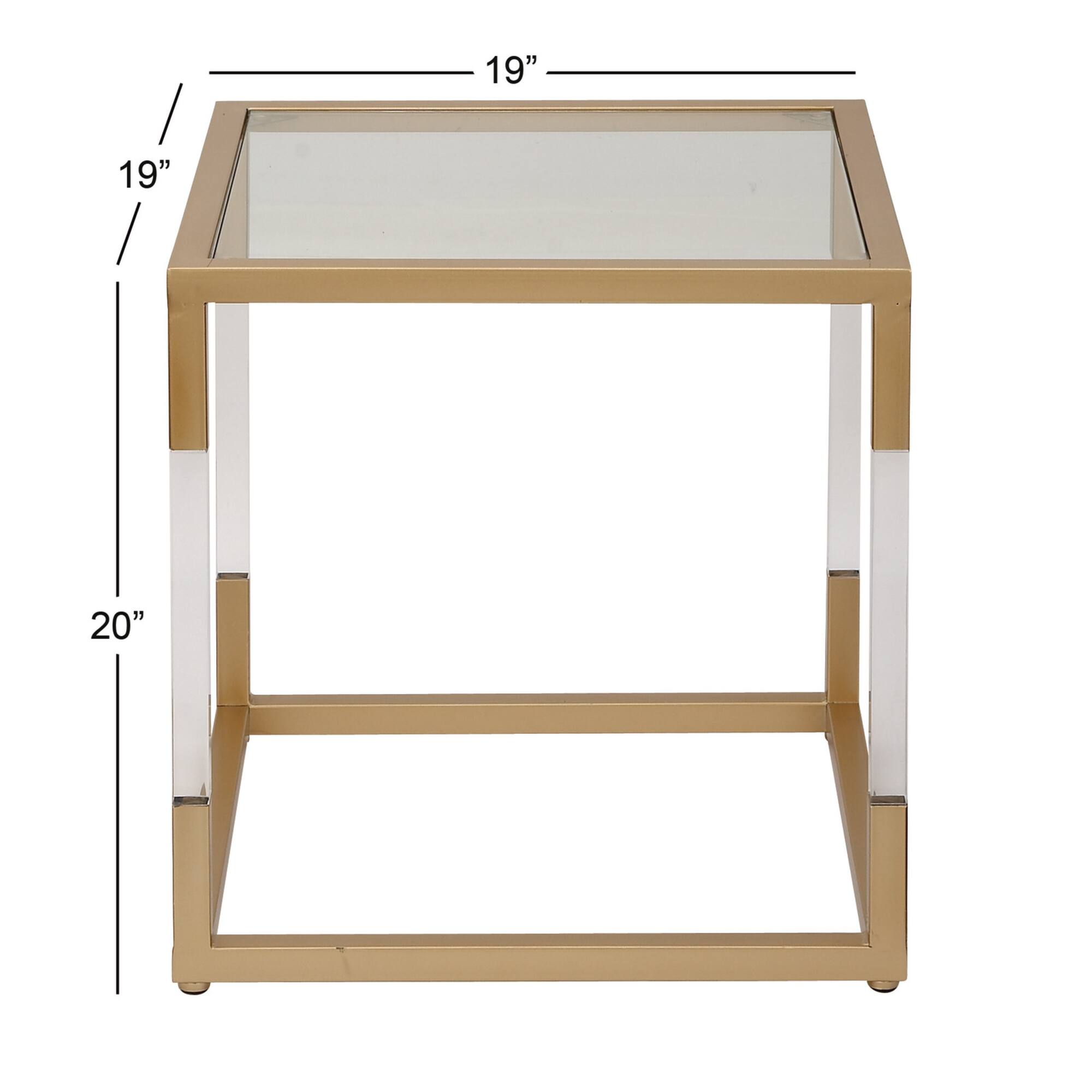 20" Gold Modern Acrylic Accent Table